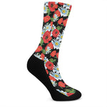 Poppy And Chamomile Pattern Print Crew Socks