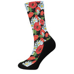 Poppy And Chamomile Pattern Print Crew Socks