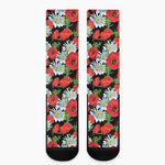 Poppy And Chamomile Pattern Print Crew Socks