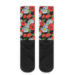 Poppy And Chamomile Pattern Print Crew Socks