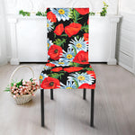 Poppy And Chamomile Pattern Print Dining Chair Slipcover