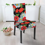 Poppy And Chamomile Pattern Print Dining Chair Slipcover