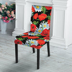 Poppy And Chamomile Pattern Print Dining Chair Slipcover