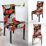 Poppy And Chamomile Pattern Print Dining Chair Slipcover