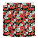 Poppy And Chamomile Pattern Print Duvet Cover Bedding Set