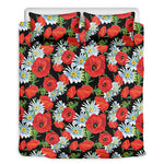 Poppy And Chamomile Pattern Print Duvet Cover Bedding Set