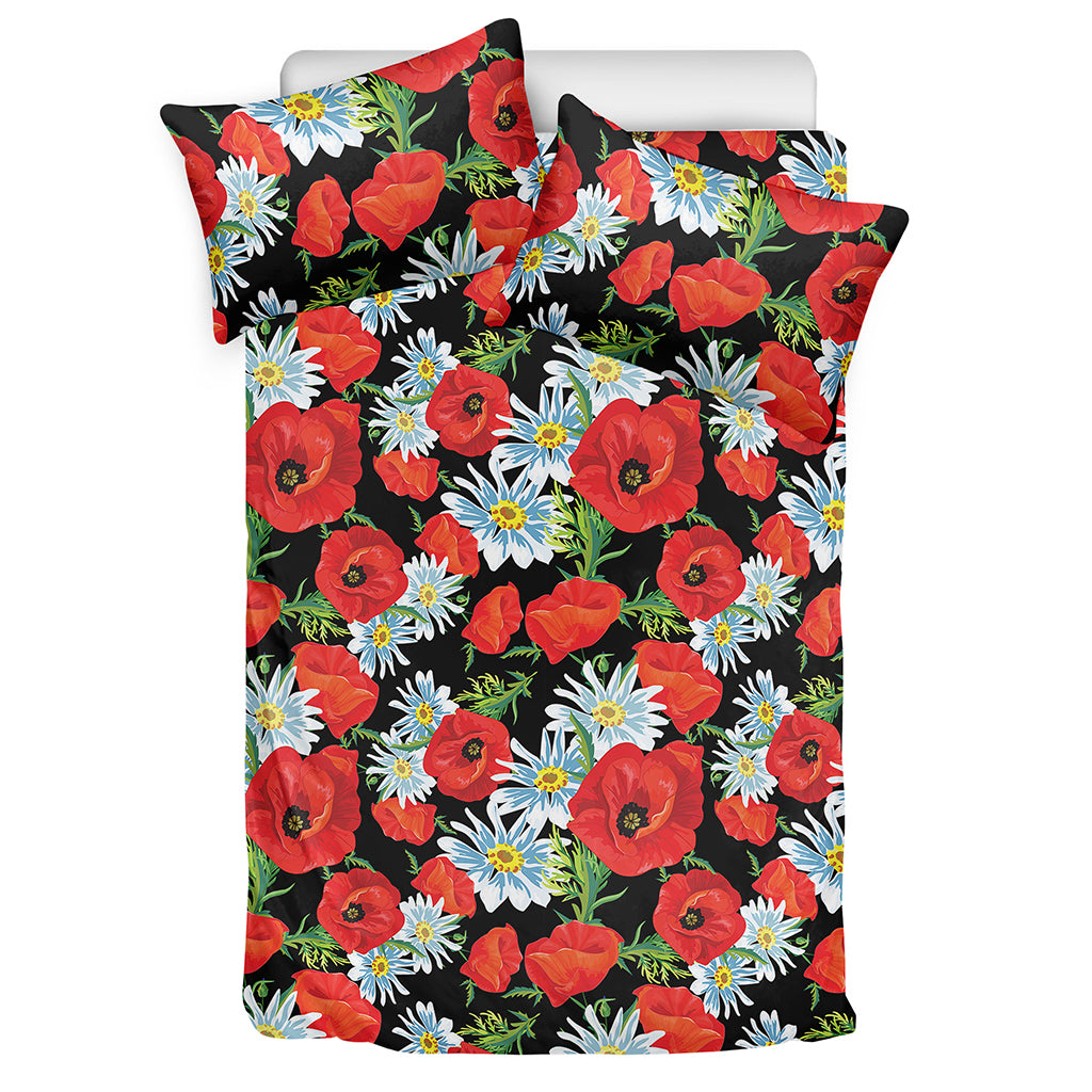 Poppy And Chamomile Pattern Print Duvet Cover Bedding Set