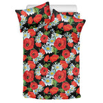 Poppy And Chamomile Pattern Print Duvet Cover Bedding Set
