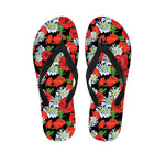 Poppy And Chamomile Pattern Print Flip Flops