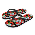 Poppy And Chamomile Pattern Print Flip Flops