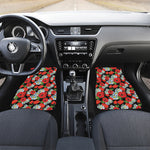Poppy And Chamomile Pattern Print Front and Back Car Floor Mats