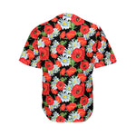 Poppy And Chamomile Pattern Print Men's Baseball Jersey