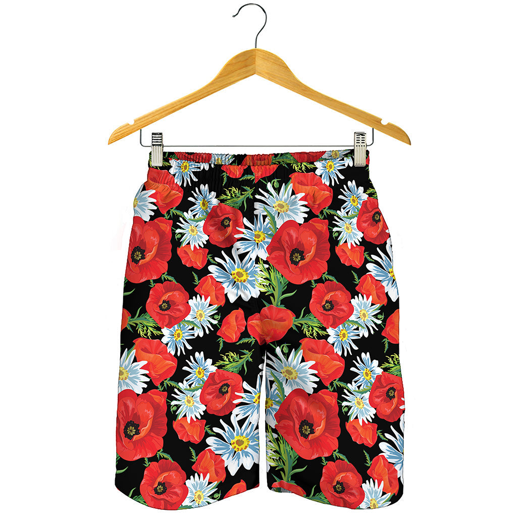Poppy And Chamomile Pattern Print Men's Shorts