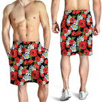 Poppy And Chamomile Pattern Print Men's Shorts