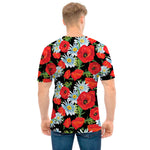Poppy And Chamomile Pattern Print Men's T-Shirt