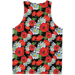 Poppy And Chamomile Pattern Print Men's Tank Top