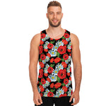 Poppy And Chamomile Pattern Print Men's Tank Top