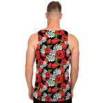 Poppy And Chamomile Pattern Print Men's Tank Top