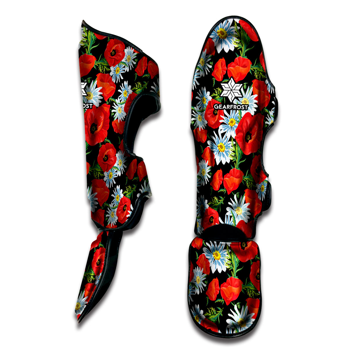 Poppy And Chamomile Pattern Print Muay Thai Shin Guard