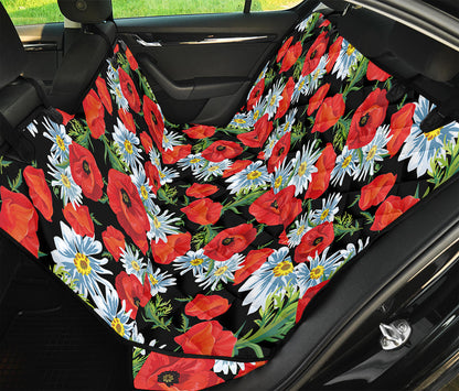 Poppy And Chamomile Pattern Print Pet Car Back Seat Cover