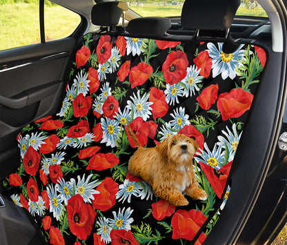 Poppy And Chamomile Pattern Print Pet Car Back Seat Cover