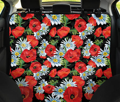 Poppy And Chamomile Pattern Print Pet Car Back Seat Cover
