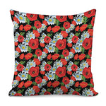 Poppy And Chamomile Pattern Print Pillow Cover