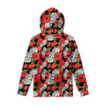 Poppy And Chamomile Pattern Print Pullover Hoodie