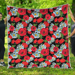 Poppy And Chamomile Pattern Print Quilt