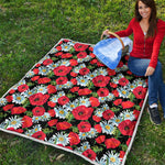 Poppy And Chamomile Pattern Print Quilt