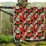 Poppy And Chamomile Pattern Print Quilt