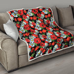 Poppy And Chamomile Pattern Print Quilt