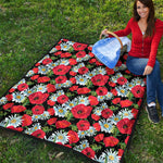 Poppy And Chamomile Pattern Print Quilt