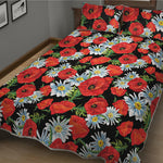 Poppy And Chamomile Pattern Print Quilt Bed Set