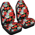 Poppy And Chamomile Pattern Print Universal Fit Car Seat Covers