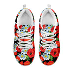 Poppy And Chamomile Pattern Print White Sneakers