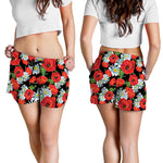 Poppy And Chamomile Pattern Print Women's Shorts