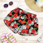 Poppy And Chamomile Pattern Print Women's Shorts