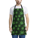 Pot Leaf Pattern Print Apron