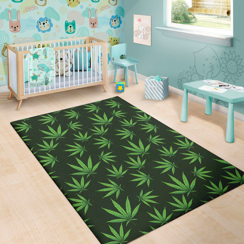 Pot Leaf Pattern Print Area Rug