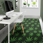 Pot Leaf Pattern Print Area Rug