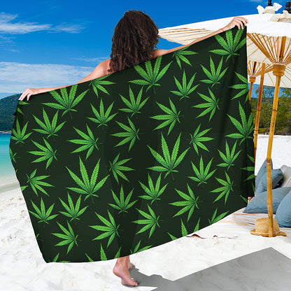 Pot Leaf Pattern Print Beach Sarong Wrap