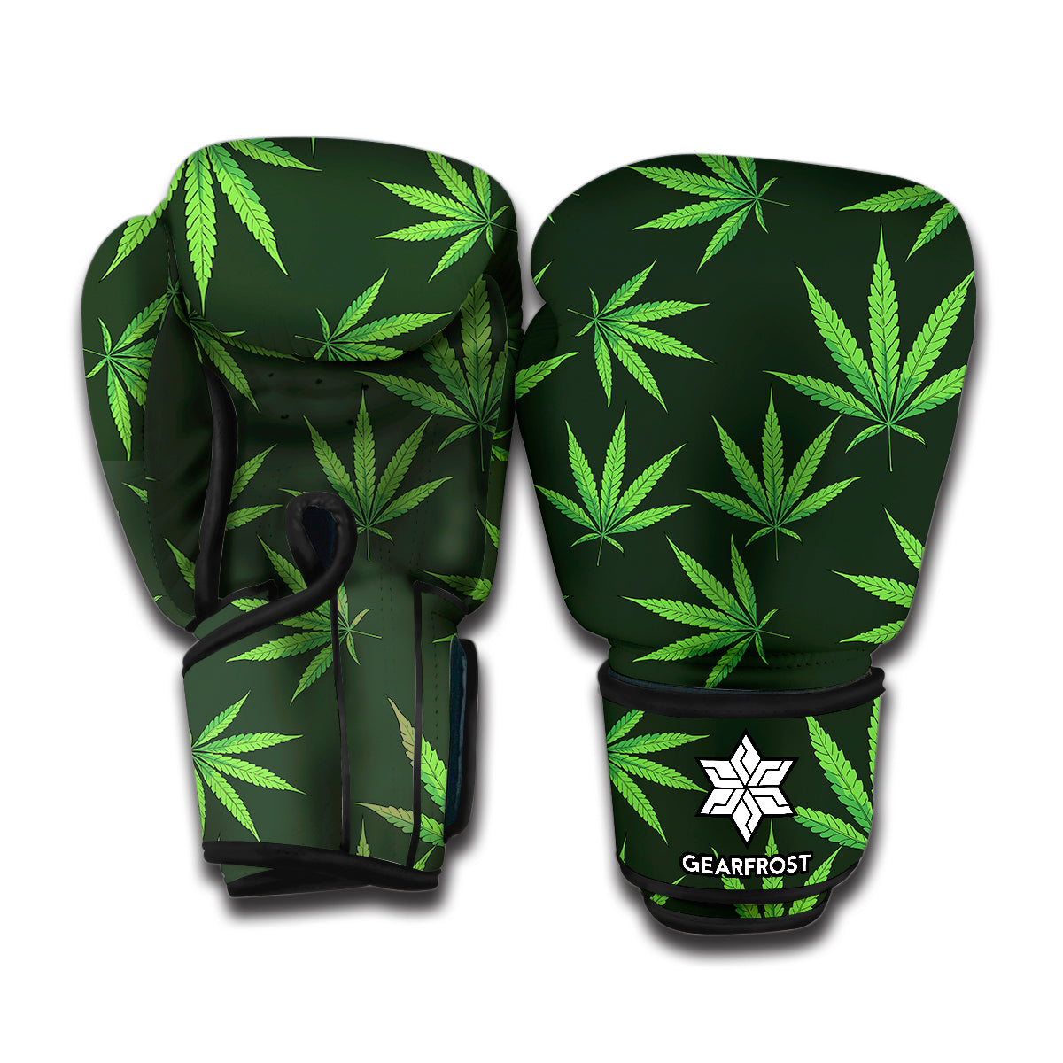 Pot Leaf Pattern Print Boxing Gloves