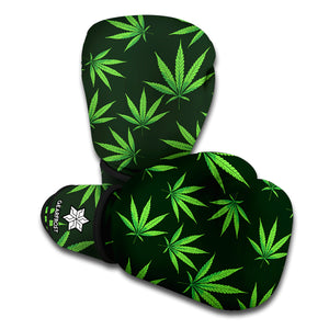 Pot Leaf Pattern Print Boxing Gloves