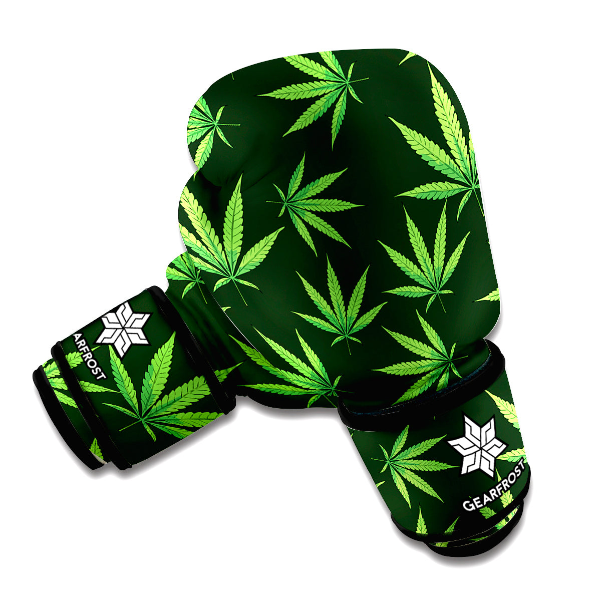 Pot Leaf Pattern Print Boxing Gloves