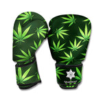 Pot Leaf Pattern Print Boxing Gloves