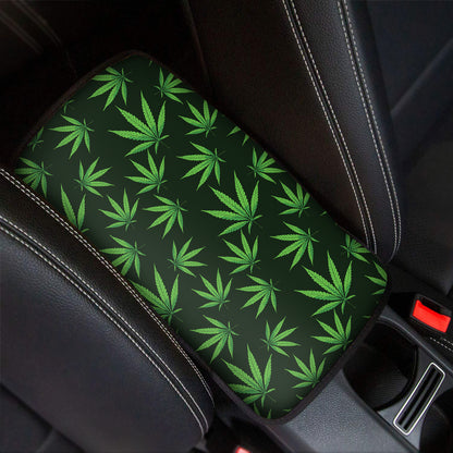 Pot Leaf Pattern Print Car Center Console Cover