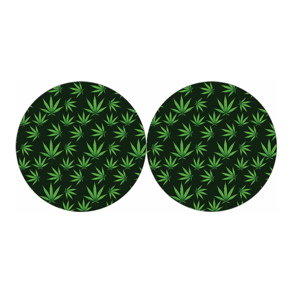 Pot Leaf Pattern Print Car Coasters