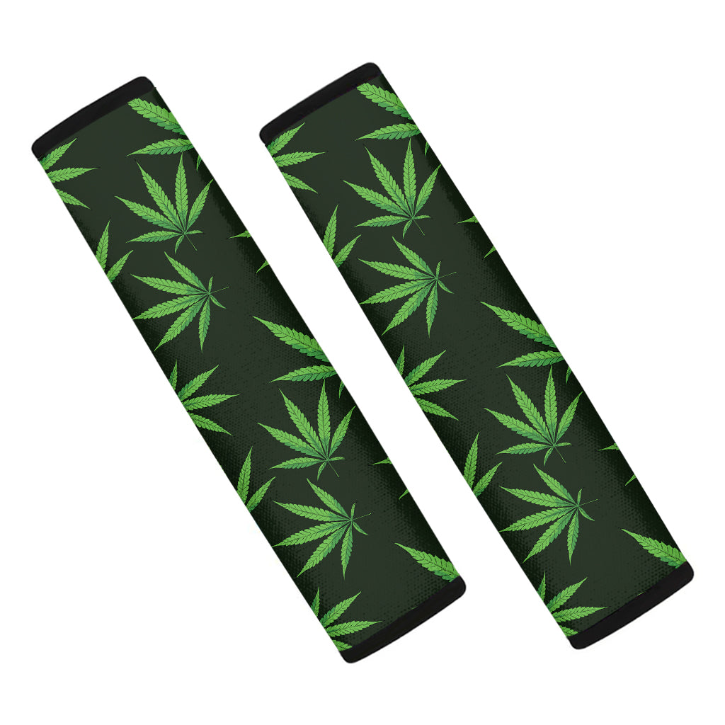 Pot Leaf Pattern Print Car Seat Belt Covers