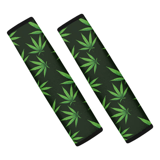 Pot Leaf Pattern Print Car Seat Belt Covers